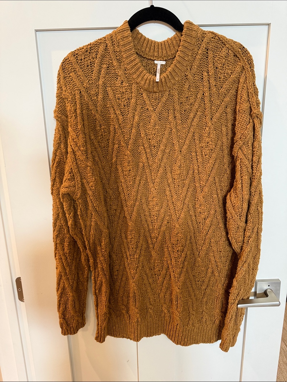 Free People Cable Knit Crewneck Sweater -